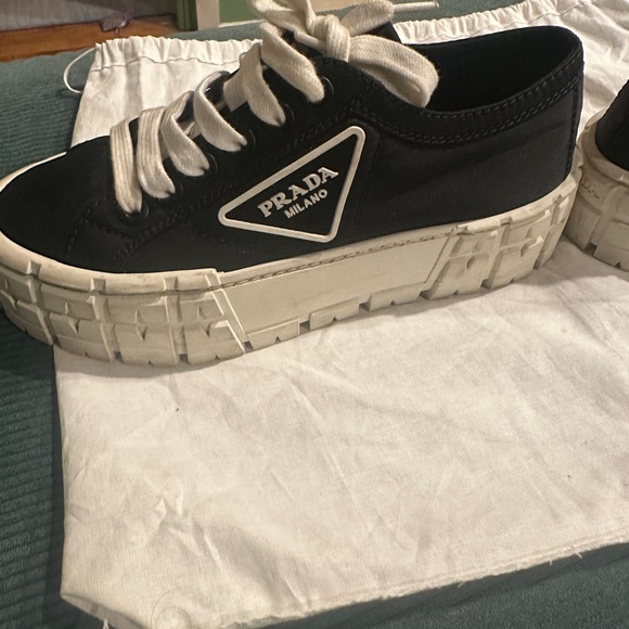 PRADA Double Wheel Re-Nylon gabardine sneakers - Picture 4 of 12